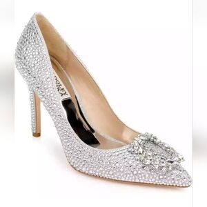 NEW Badgley Mischka Women's Cher II crystal pump Silver Heels Size 6